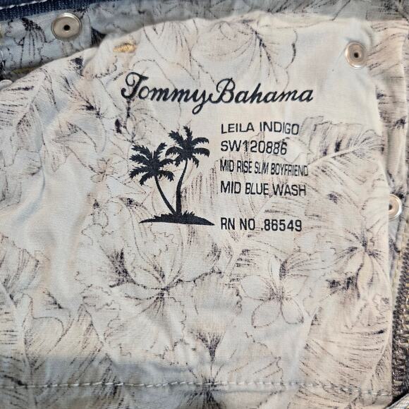 Tommy Bahama Leila Indigo Jeans Women's Mid-rise Slim Boyfriend Size 16 - Picture 7 of 9